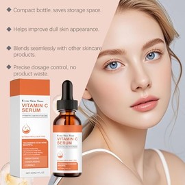 Vitamin C Serum, Anti Aging Face Serum,for Face with Hyaluronic Acid Vitamin E, to Diminish Wrinkles Fine Lines, Improve Darker Spots, Shrink Pores, Brightening and Hydrating Solution. (4PCS)