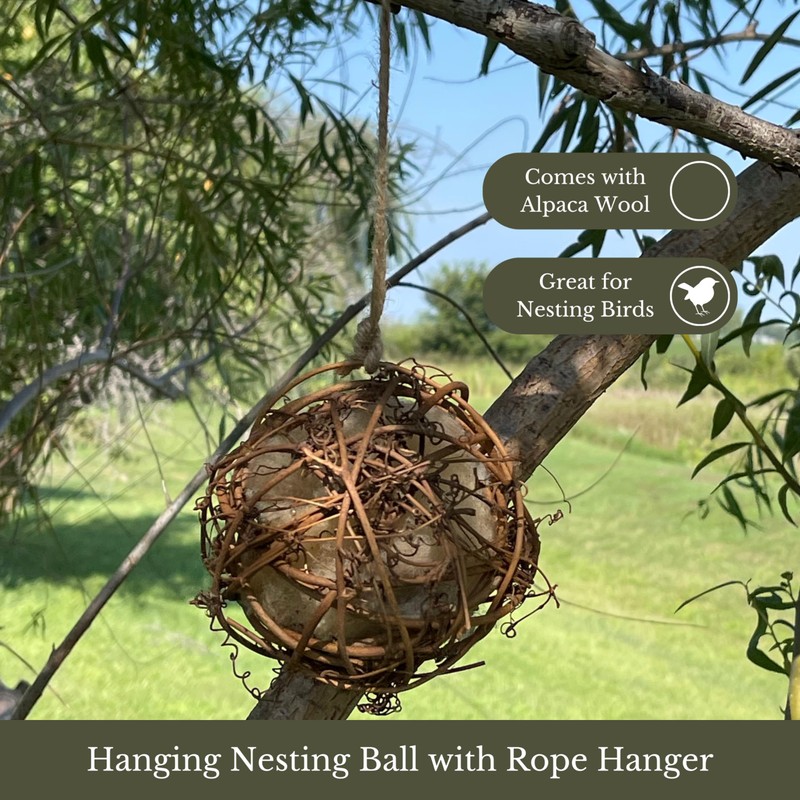 Backyard Essentials Round Vine Bird Nesting Material Ball with All