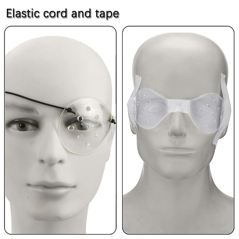 ZBJBinCH Transparent Ventilated Eye Patches 2 PCS with Adjustable Strap,