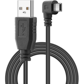 USB-A-Stecker auf Mini-USB-Kabel, 90 Grad rechtwinklig, Daten-Synchronisation, Ladekabel für Garmin GPS Navigator DVR GoPro Hero 4 3+ Digitalkamera (3 m)