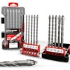 6 Inch (152mm) Extra-Length Serrated Masonry Drill Bit Set -