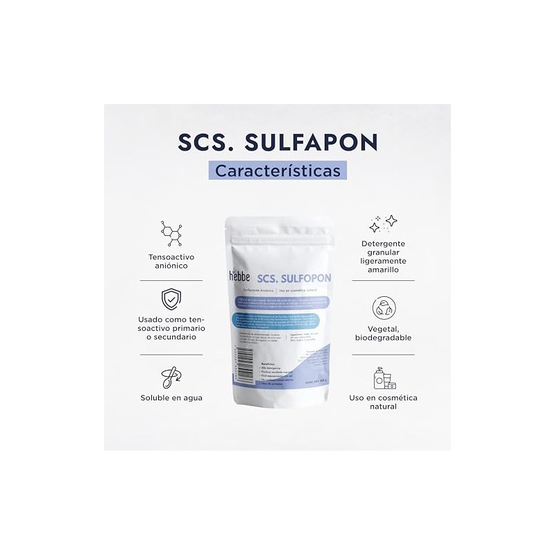 HEBBE - SCS 500 g | Elaboración de shampú solido