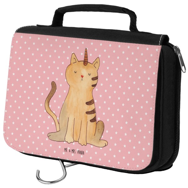 Mr. & Mrs. Panda Toiletry Bag Unicorn Cat, red, Hand