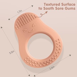 Eascrozn 3 Pack Baby Teething Toys, Food Grade Silicone Teethers for Babies 3-6 6-12 Months, Avocado Shape Baby Teether with Easy to Hold, Teething Relief for Babies, BPA Free