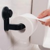 Suction Cup Toilet Paper Holder Wall Mount Matte Black Abs