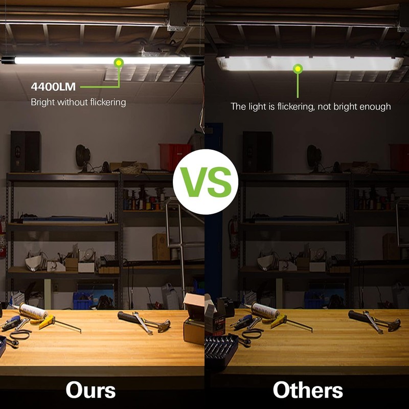 6 Pack 4FT Linkable LED Shop Light, Utility Shop Light