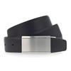 Vanzetti Men's Leather Belt, Cambered, Black, 35 mm, black