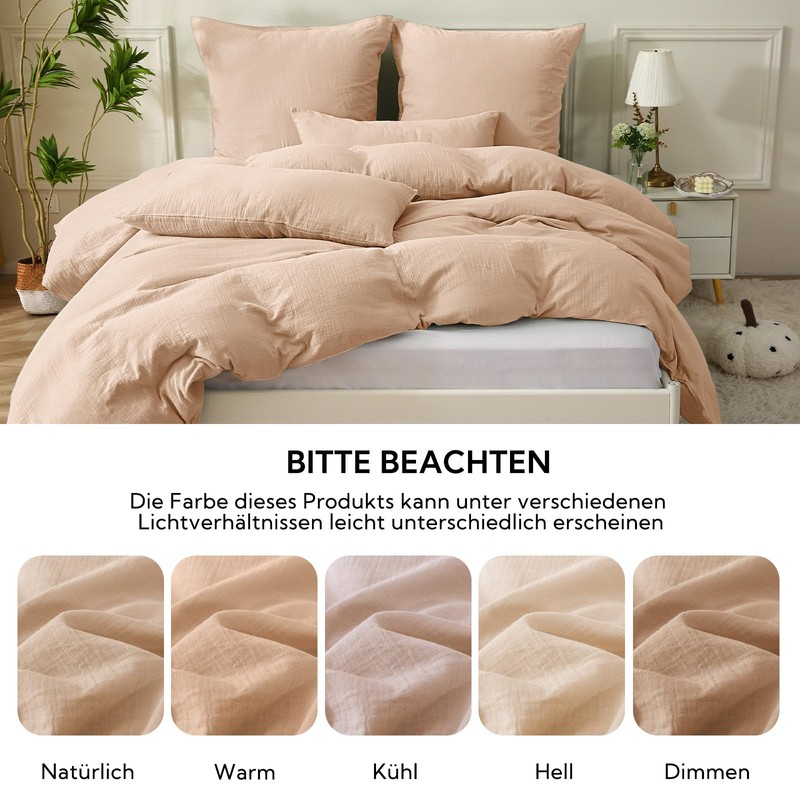 SOULFUL Muslin Cushion Cover 40 x 80 cm, Cotton, Apricot