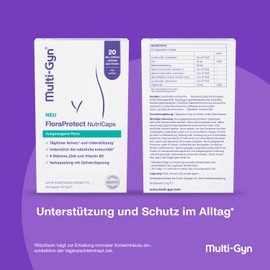 Multi-Gyn FloraProtect NutriCaps - Intestinal Health & Balanced Flora with 20 Billion CFU per Capsule - Supports Intimate Flora and Natural Immunity with 5 Clinically Tested Strains