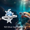 DAYLINLOVE Sea Turtle Ring for Women 925 Sterling Silver Rotating