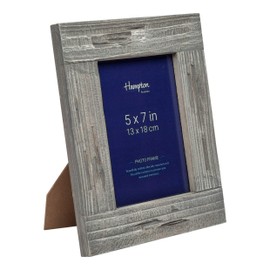 Hampton Frames FARMHOUSE Uniquely Distressed Grey Painted Wood Photo Frame Shabby Chic 5x7 (13x18cm) FRM53857G