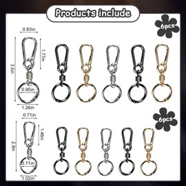 Zipper Clips Anti Theft, 12 Pcs Zipper Locks Double Opening Carabiners Clips for Travel Backpacks, Luggage, Travel Bag Security