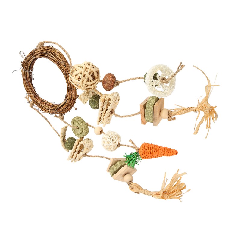 Rabbits Cage Hanging Chew Toys Safe Teeth Grinding Healthy Bunny