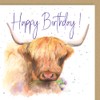 Highland Cow Quality Blank Birthday Card