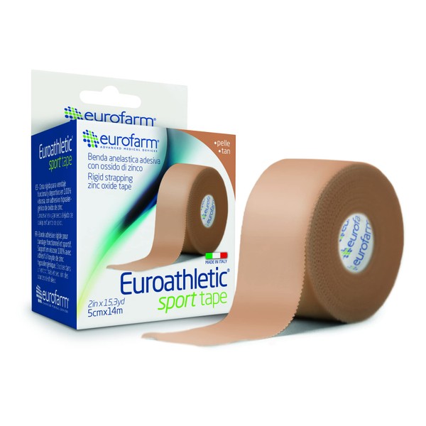 Euroathletic Sport Tape (cm 5 x m 14) Sports Tape Skin Colour Waterproof Easy Tear Off for All Sports