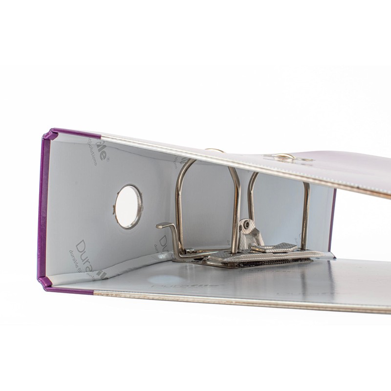 Durafile Lever Arch File, Purple File, 'Ergonomic Curved Spine' Single