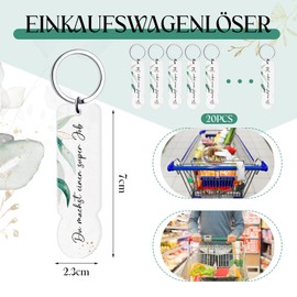 Hestya Set of 20 Acrylic Shopping Trolley Token Keyrings "Du Machst Ein Super Job" - Gift for Colleagues, Team, Employees, Educators and Teachers for Farewell, Job Change or Retirement