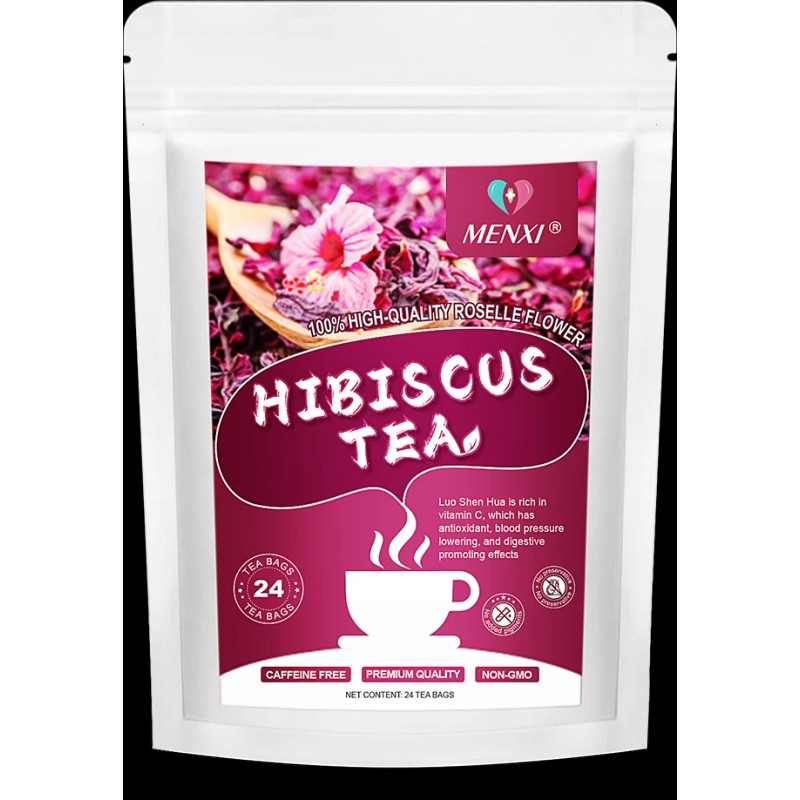 MENXI 24ags Hibiscus Flower Tea Bags - Blood Pressure Balance