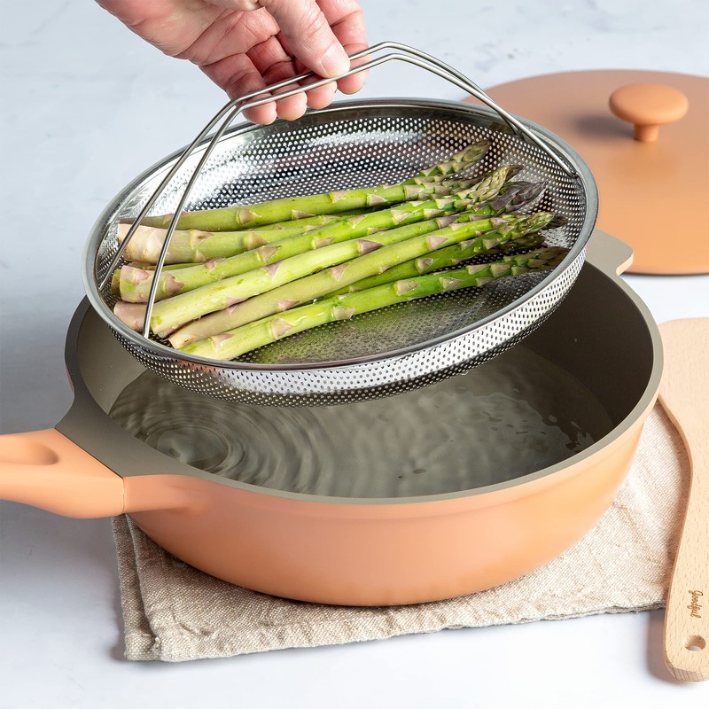 Goodful All-In-One Pan Steamer Basket, Premium Stainless Steel Construction, Dishwasher