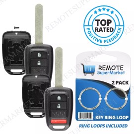 RemoteSuperMarket 2 Replacement For Honda MLBHLIK6-1T Remote Shell Case Pad Uncut Key Blade