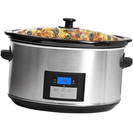Digital Programmable Electric Slow Cooker - Oval Adjustable Temp, Sauces, Stews & Dips, (8.5 Quart)