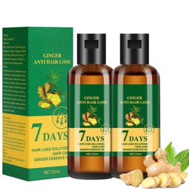 Lidoria Ginger Anti Hair Loss 7 Days,Lidoria Ginger Anti Hair Loss,Ginger Oil for Hair Growth,Ginger Essential Oil Repair Damaged Hair for Stronger Thicker Longer Hair (2PCS)