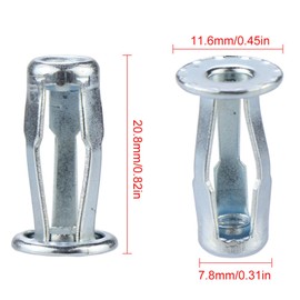 34PCS Cavity Wall Fixings Anchors Set, M4 Jack Nuts Expansion Nut Thins Fixings Dowels with Screws Hollow Wall Anchor With M4 Riveter, Wrench, Bit for Hollow Plate, Door, Plasterboard