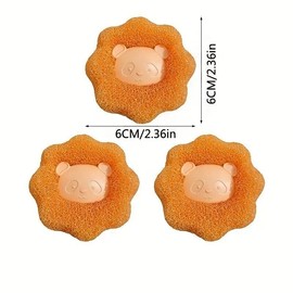 3Pcs Hair Catcher Laundry and Dryer Balls (Orange)