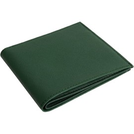 Dom Teporna Men's Ultra Thin Bi-Fold Wallet, Cowhide Leather, YKK Zipper, Simple, Bill Compartment, Coin Purse, Card Slot, Thin Wallet, Women's, green,