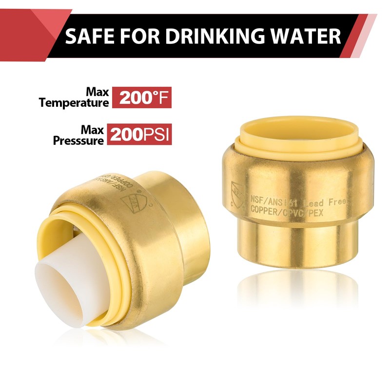 (Pack of 2) EFIELD 1/2 Inch Plug End Cap Push-Fit