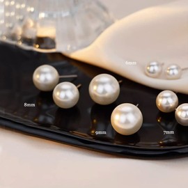 jiamiaoi 18K White Gold Plated Brilliant Diamond Earrings Silver 925 Round/Square AAAAA Cubic Zirconia Stud Earrings 925 Sterling Silver Earrings Black Earrings Stud for Men and Women, Sterling Silver