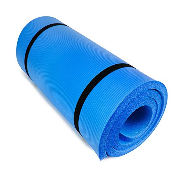 Yoga Cloud - Extra Thick 1" Exercise Mat with Shoulder Sling - 25mm Non-slip, Moisture-Resistant Foam Cushion for Pilates and Working Out - Ultra Balance & Support for Joint Health, & Physical Therapy
