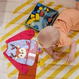 BESTonZON 2pcs Children's Overalls Bibs Long Sleeve Feeding Bib Long Sleeve Bib Christmas Long Sleeve Bib Full Sleeve Bib Bibs with Sleeves Long Sleeve Bib Cotton Red