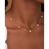 FUNEIA Gold Silver Chain Women's 14 Carat Gold-Plated Necklace Cubic