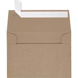 LUXPaper A1 Invitation Envelopes for 3 5/8" x 5 1/8" Cards in 68lb. Oak Woodgrain, Printable Envelopes for Invitations w Peel and Press Seal, 50 Pack, Envelope Size 3 5/8 x 5 1/8 (Brown)