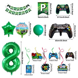 Birthday Decoration Boys 8 Years, Gaming Theme Birthday Party, Gamer Decoration Birthday, Children's Video Game Theme Party Decoration Set