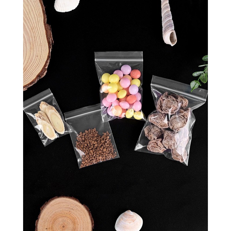 500 PCS Small Plastic Bags, Mini Resealable Bags, 4 Different