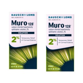 Muro 128 2% Sodium Chloride Hypertonicity Ophthalmic Solution, from Bausch + Lomb, 0.5 Fl Oz (15 mL) (Pack of 2)