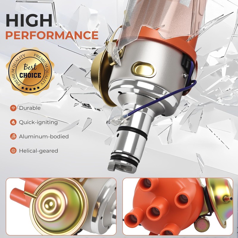 Vacuum Advance Distributor with Cap & Rotor Compatible with Volkswagen