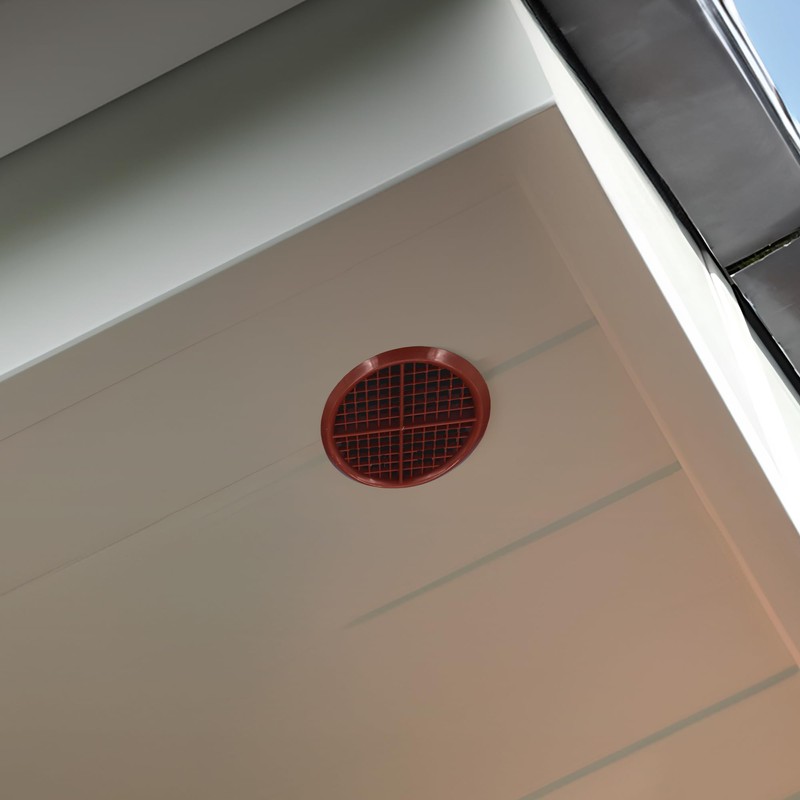 25 x Brown Plastic 70mm Round Soffit Air Vents/UPVC Push