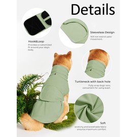 Dog Anxiety Calming Vest Adjustable Turtleneck Thunder Shirt Jacket for Fireworks, Separation, Vet Visits, Pet Hoodie for Large Medium Dogs