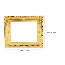 Toyvian Simulation Frame Mini House Photo Frame Dollhouse Furniture Decorative Mini Frame Golden Plastic Mini Photo Frame Mini House Layout Props Picture Frame 1/12