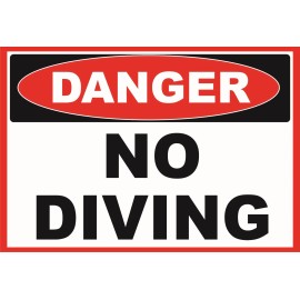 Unbranded DANGER NO DIVING  OSHA Decal   Free Shipping - 4" x 3"