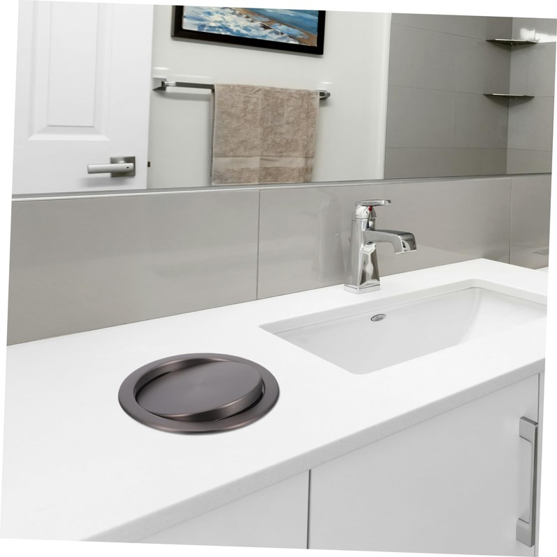 VICASKY Stainless Steel Recessed Trash Can Lid Flap Cover for