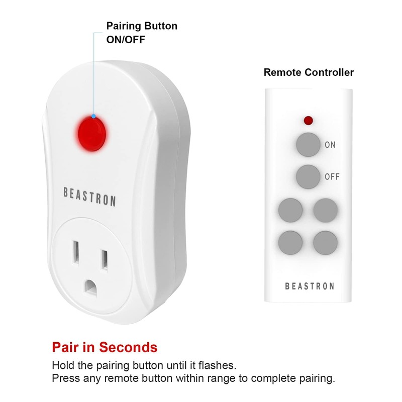 Beastron Upgraded Remote Controlled Outlet (1 Pack with 1 Remote),Expandable
