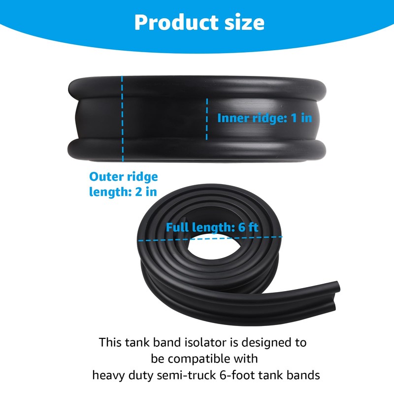 Lusperi 2 inch Fuel Tank Rubber Strap,6FT for Most semi-Trailer