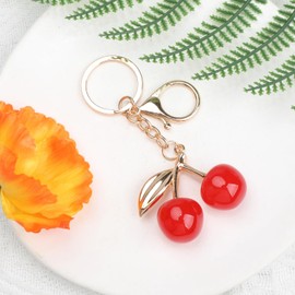 MUCOOS Cute Cherry Keychain for Women, Exquisite and Puristic, Birthday Gift for Friends, Teacher Gift, Friendship Keychain, Thank You Bag, Decoration for Women, silver, S