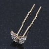 Bridal/Wedding/Prom/Party Set Of 6 Gold Plated Crystal 'Butterfly' Hair Pins