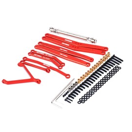 RCAWD Alloy Rear Axle Extended Link Set 35mm Extended Upper/Lower Linkage 70mm CVD Center Drive Shaft for 1/24 FMS FCX24 Upgrade Parts (Red)