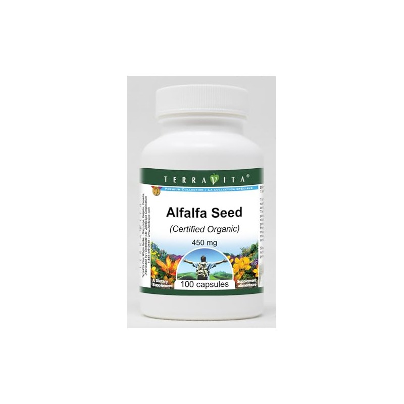Alfalfa Seed (Certified Organic) - 450 mg (100 Capsules, ZIN: